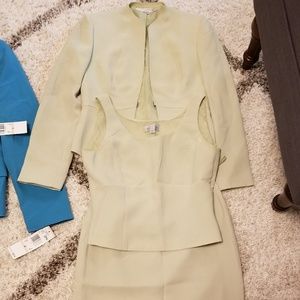 3 piece tahari fitted skirt suit